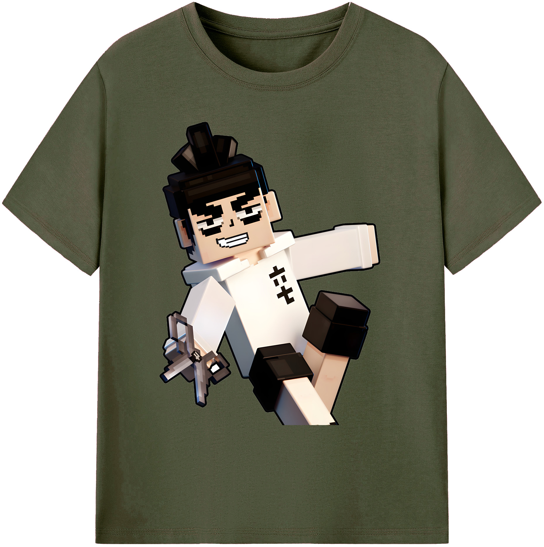 （画像用） マインクラフト ブロックの世界 Minecraft MC Block world 綿100％ メンズ半袖Tシャツ｜肌触りやわらか＆通気性